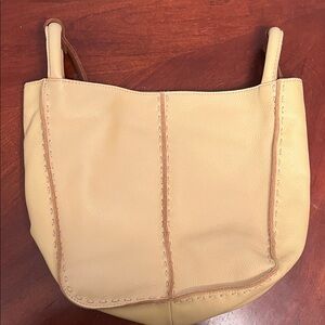 The Sak Cream Leather Tote Bag